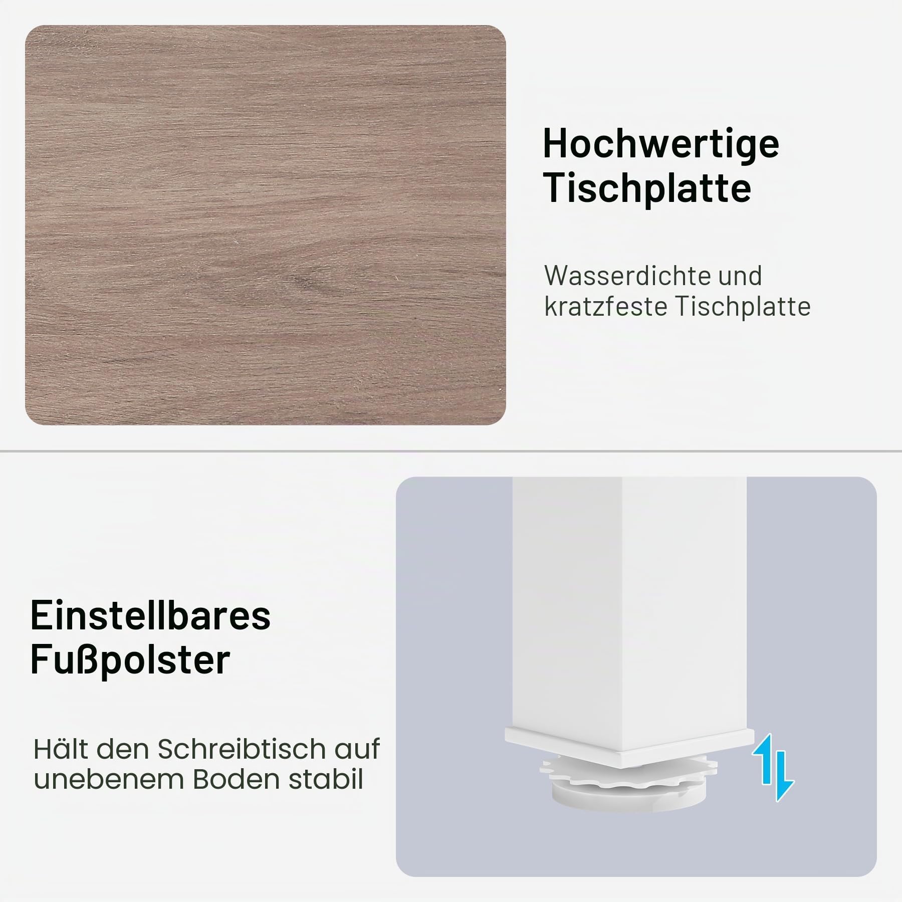 LITTLE TREE 200 cm extra Langer Schreibtisch für Zwei Personen, Doppelarbeitsplatz für Heimbüro