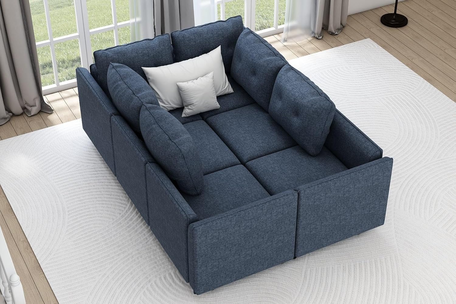 LLappuil Sectional Modular Sofa Sleeper Couch Convertible 6