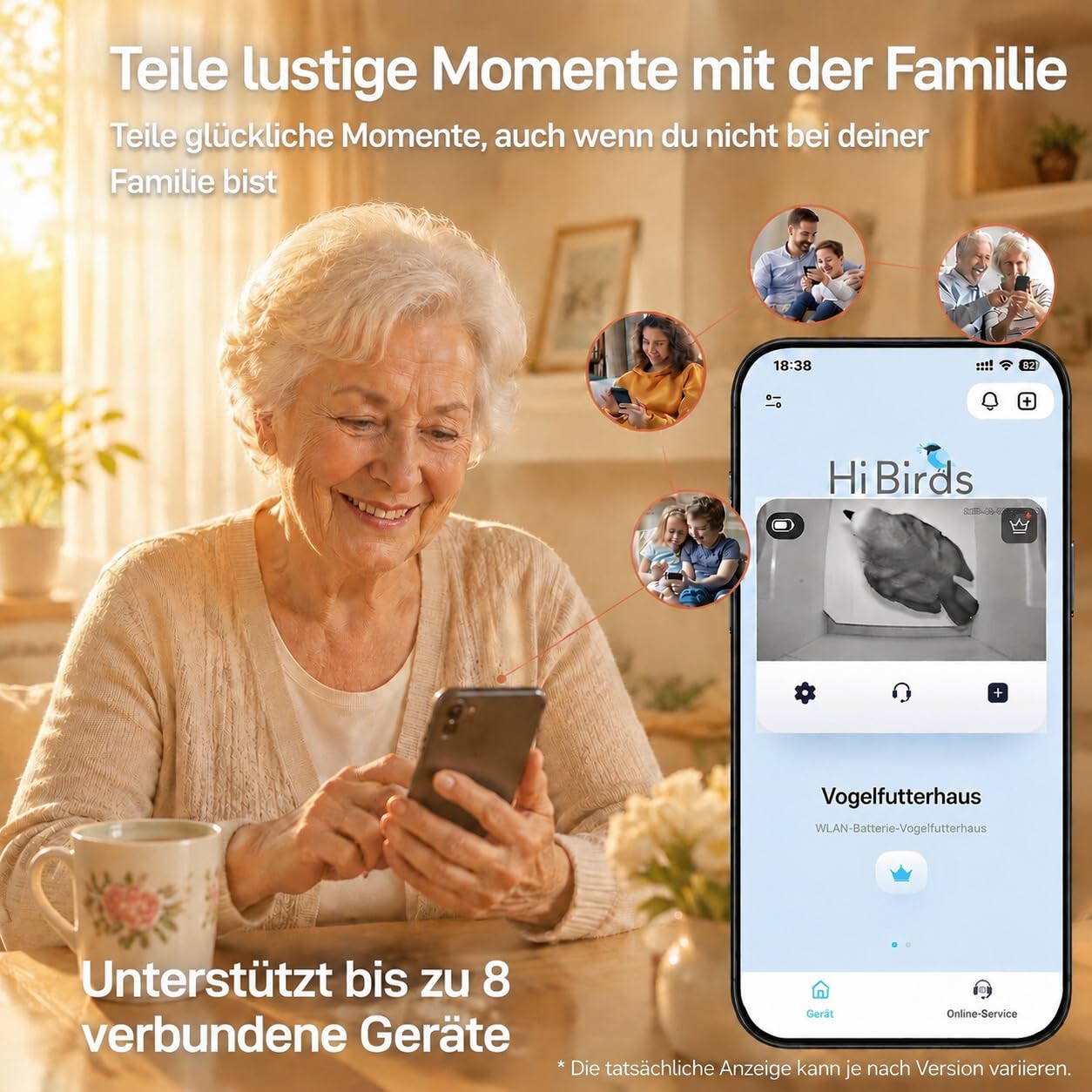 Vogelhaus mit Kamera, 5MP HD Nistkasten für Draußen mit Solarpanel Wetterfest, 2,4G WiFi und Nachtsichtmodul, Smarter Vogelbeobachtung für Wildvögel mit App-Benachrichtigung und Bewegungserkennung