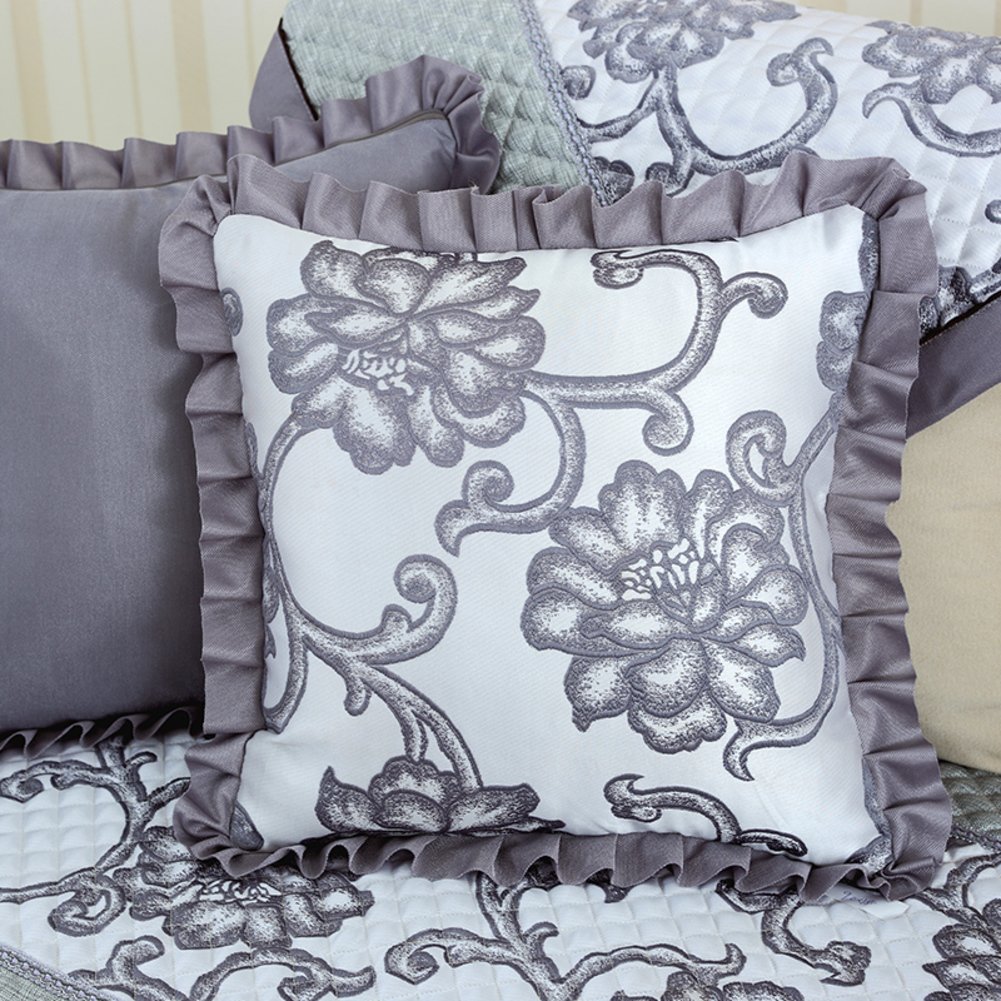Coussin de coton de style européen haut de gamme floral version A 50x50 cm
