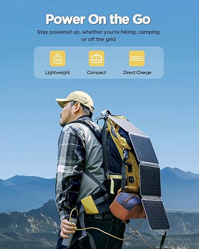 Miniatura 2 de Panel solar portátil de 36 W, cargador solar compacto ultraligero (12 V3.0 A máximo), panel solar impermeable IP68 con puertos USB-AUSB-C, carga