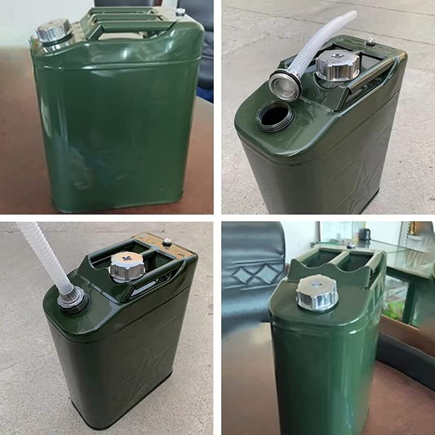 bidón, Bidones de gasolina metal engrosado 15 l, bidón portátil for combustible, ideal for transporte, almacenamiento, viajes, camping y repuestos diésel