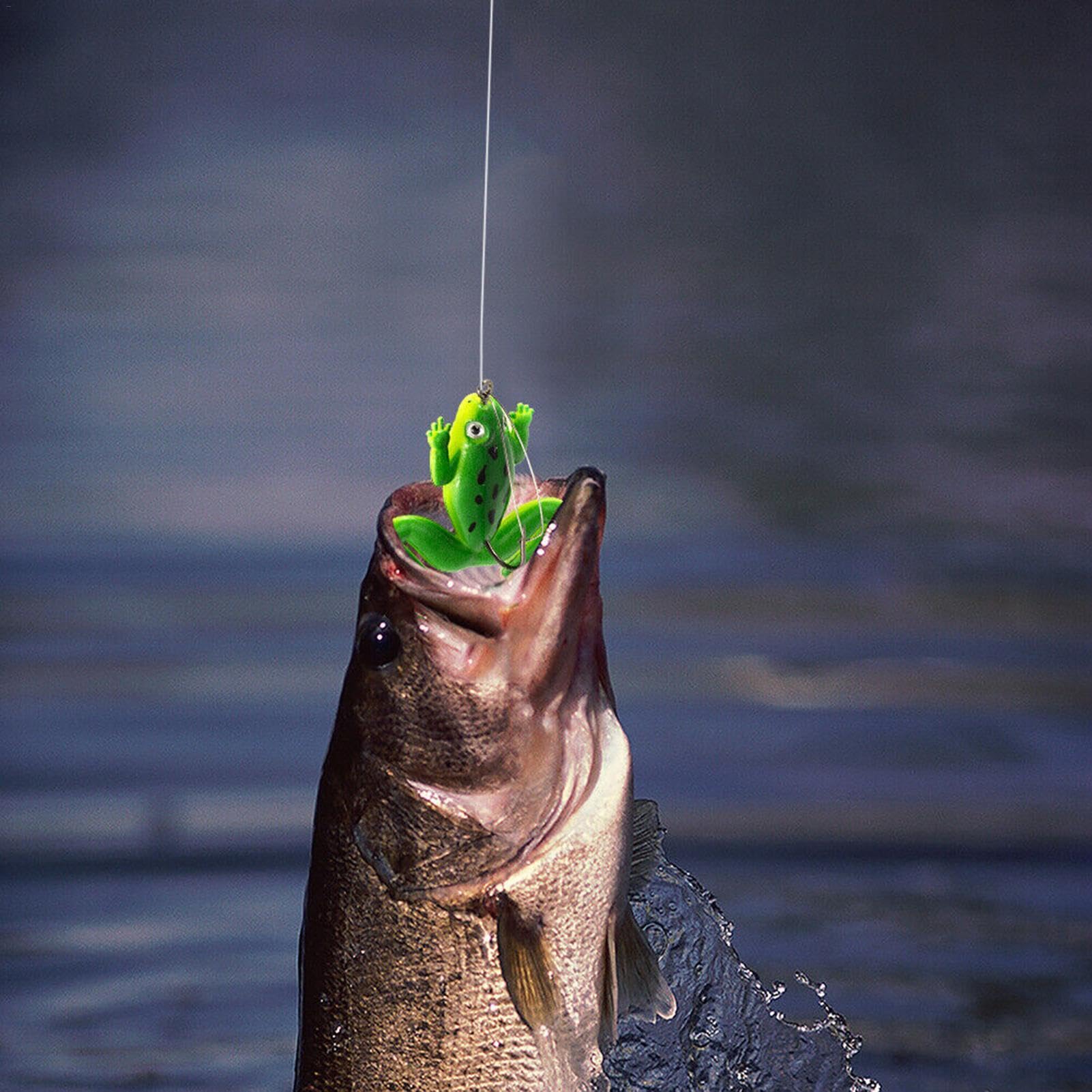 Señuelo de pesca de rana | Topwater Frog - Señuelo de perca realista Swimbait | Señuelo flotante suave, señuelo de pesca de perca artificial, cebo de rana para lucio, agua salada, perca de agua dulce,