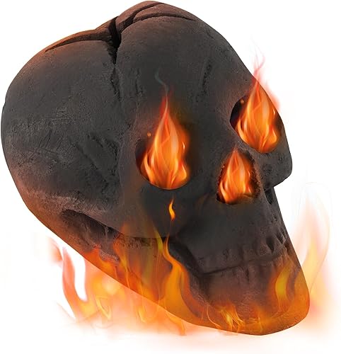 Tangkula Calavera de cerámica para Halloween, calaveras humanas a prueba de fuego, reutilizables, con forma de calavera, decoración de Halloween