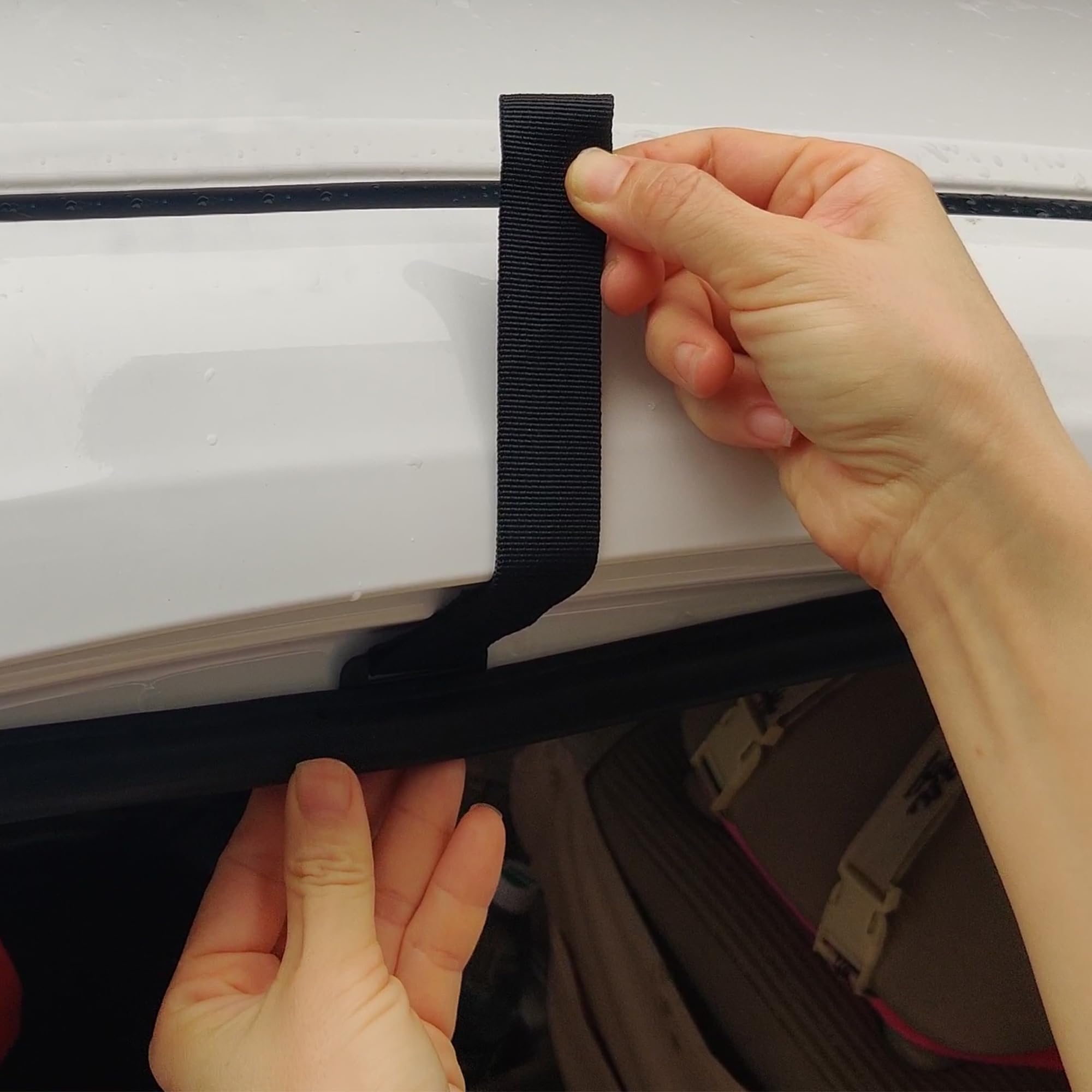 SNDMOR Gancio Porta per Borse da Tetto 6 Pezzi, Cinghie di Fissaggio per Borsa per Il Tetto per Auto o SUV di Diverse Dimensioni
