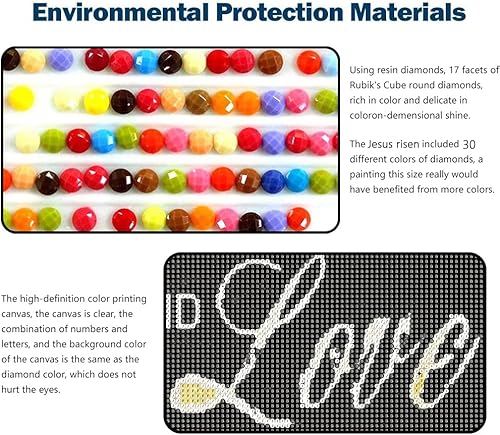 Miniatura 3 de JesMolla Kit de pintura de diamante redondo completo 5D por números para adultos y niños, kits de pintura de diamantes redondos de taladro completo,