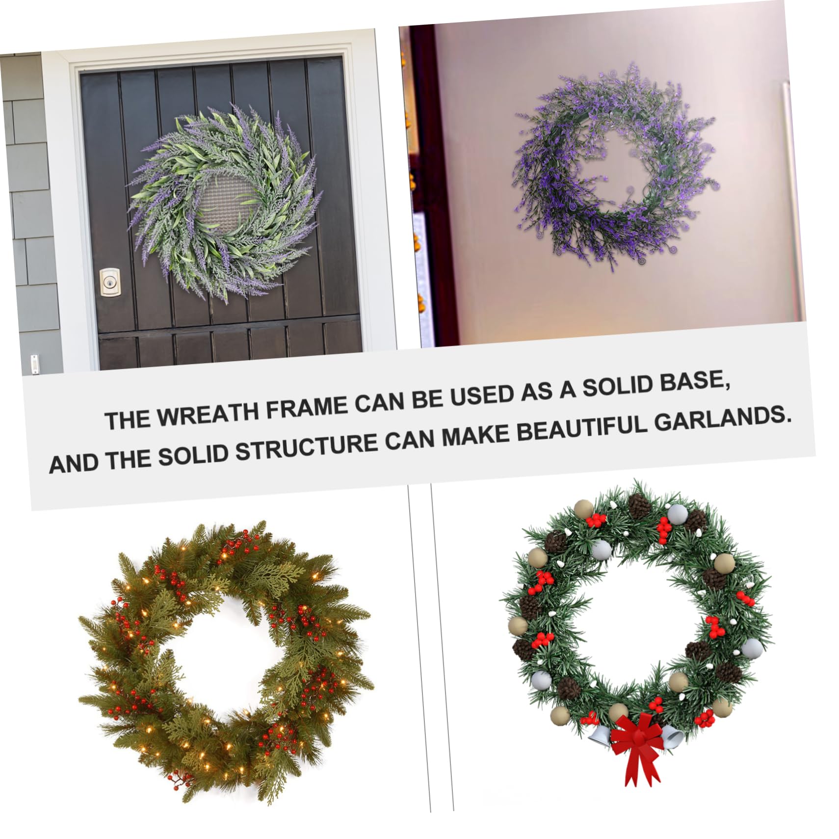 PRETYZOOM 9 STK Girlande Reifen Draht Kranz Blumenkranz Ringe zum Aufhängen an der Wand Kranzrahmen zum Basteln Ruhm girlanden Weihnachten weinachtskranz DIY Dekorschleife Eisen Black