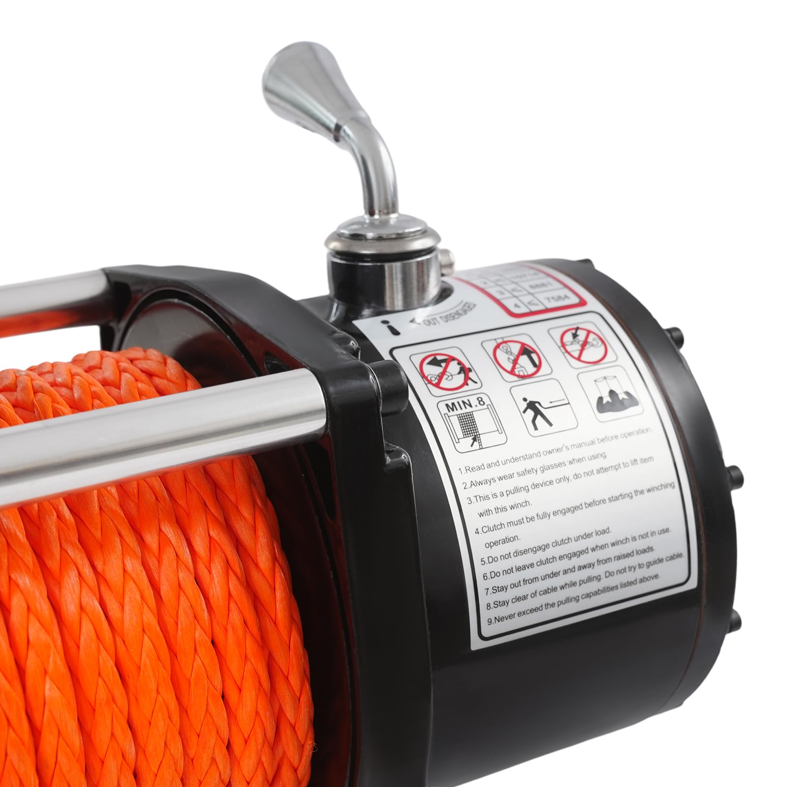 Elektrische Seilwinde 12V mit Fernbedienung, Elektrischer Winde mit Sperrfunktion, Elektrischer Winde für ATV, UTV, SUV, Pickup und Geländefahrzeuge (13500LB, Rot)