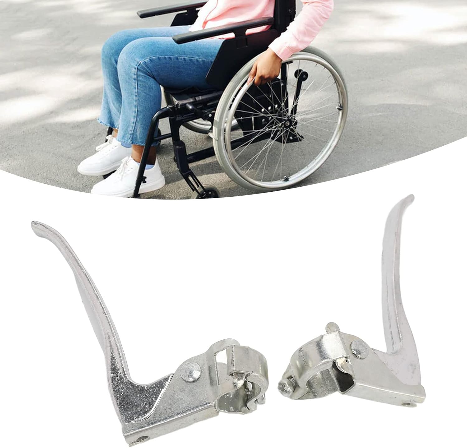 Wheelchair Handbrake,1 Pair Wheelchair Brakes Stainless Steel