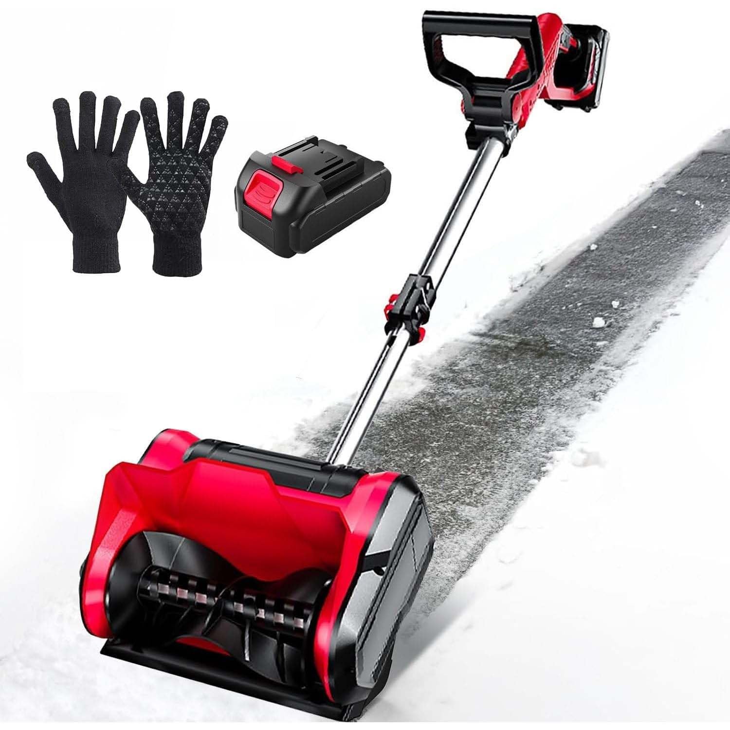 Bezprzewodowa odśnieżarka z podwójnymi bateriami, szerokość 32 cm, rzut 7,9 m, lekki bezszczotkowy odśnieżacz do podjazdów, tarasów, schodów