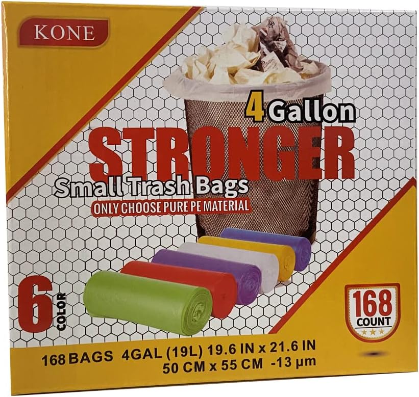 KONE Plastic Garbage Bag 4 Gallon 168 Count
