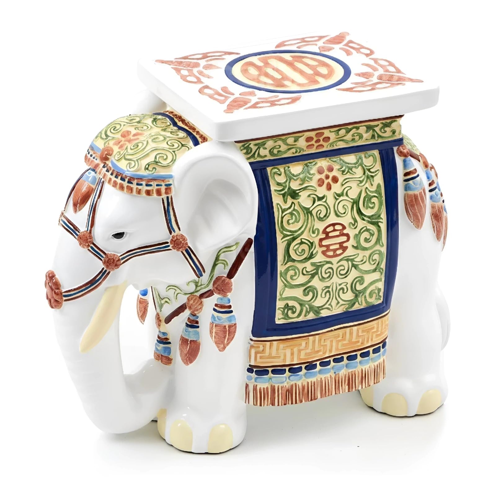 Leinuosen Elephant Table 16.5inch Bohemian Elephant Garden Stool Modern Indoor Outdoor Balcony Garden Patio Yard Lawn Home Supply for Decor Gift Coastal Cottage Traditional Resin-image-44