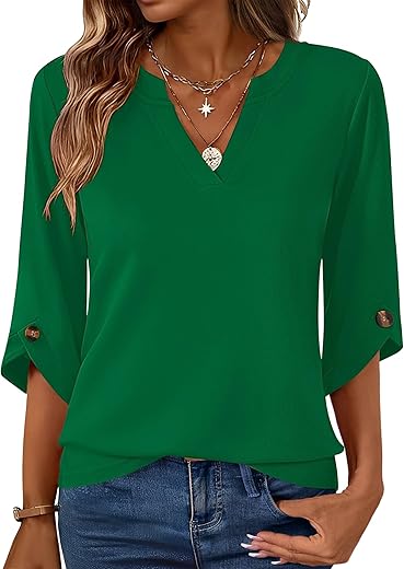 Kistore Women’s 3/4 Sleeve V-Neck Tunic Review: Flowy Work & Casual Top
