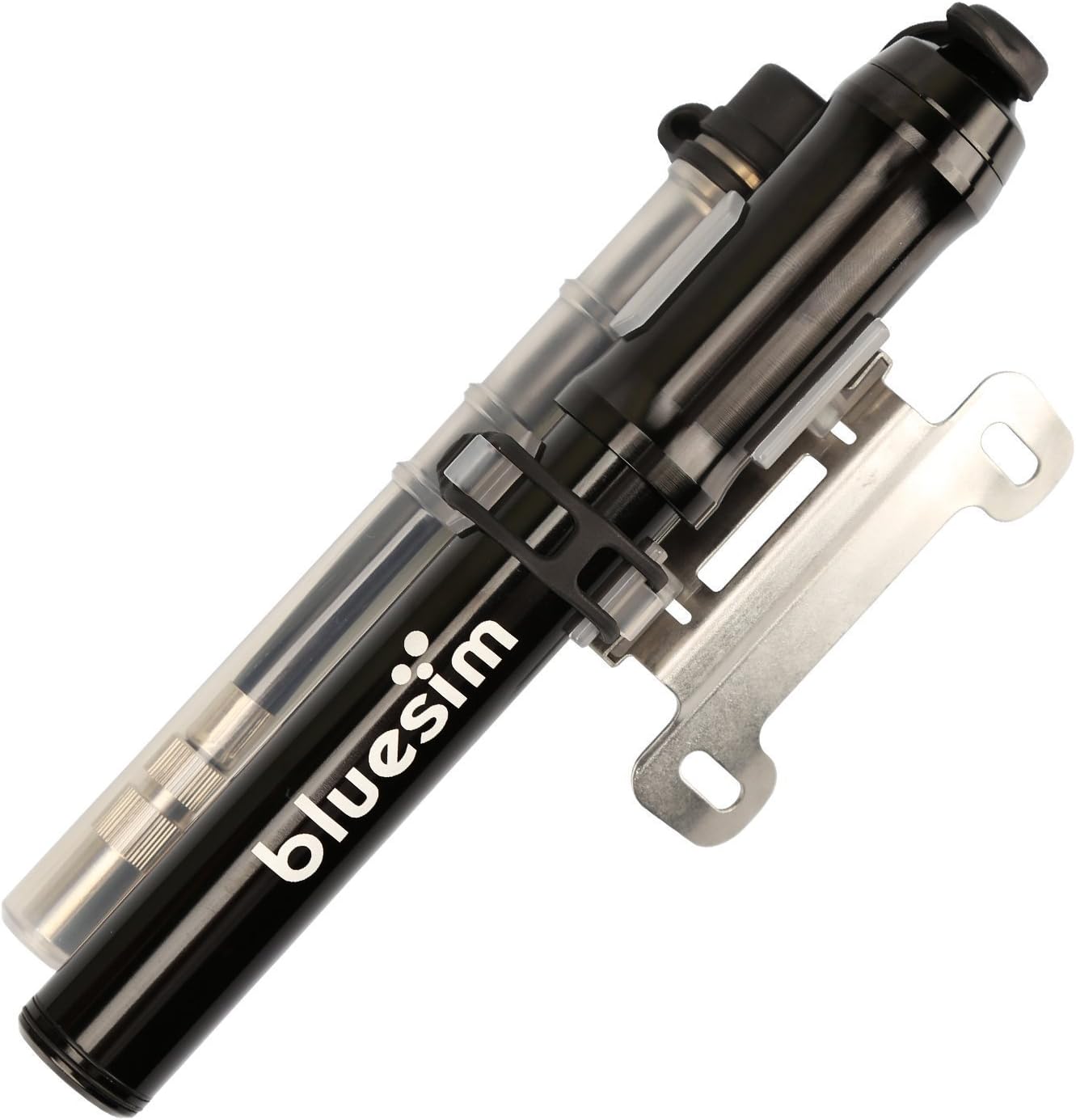 Bluesim Mini Bike Pump, 2-in-1 Valve Max260 PSI Bicycle Pump Fits Presta & Schrader (No Valve Changing Needed) - Portable, Quick & Easy Bicycle Tire Pump for Road, Mountain & BMX Bikes