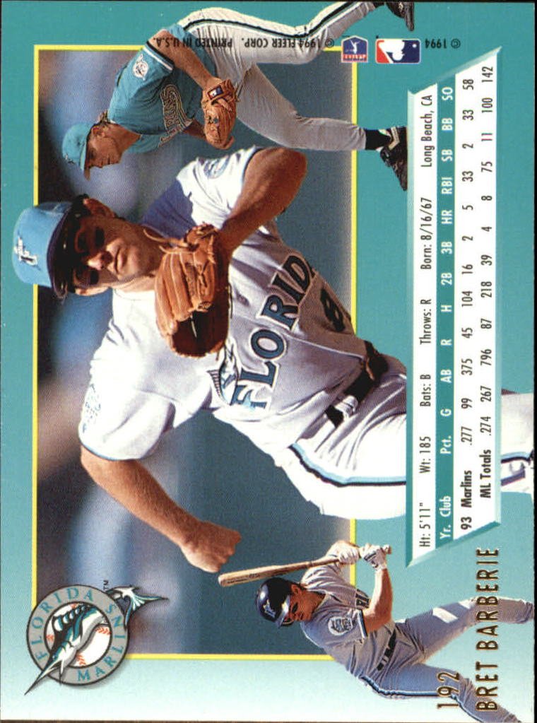 Amazon.com: 1994 Ultra Baseball Card #192 Bret Barberie