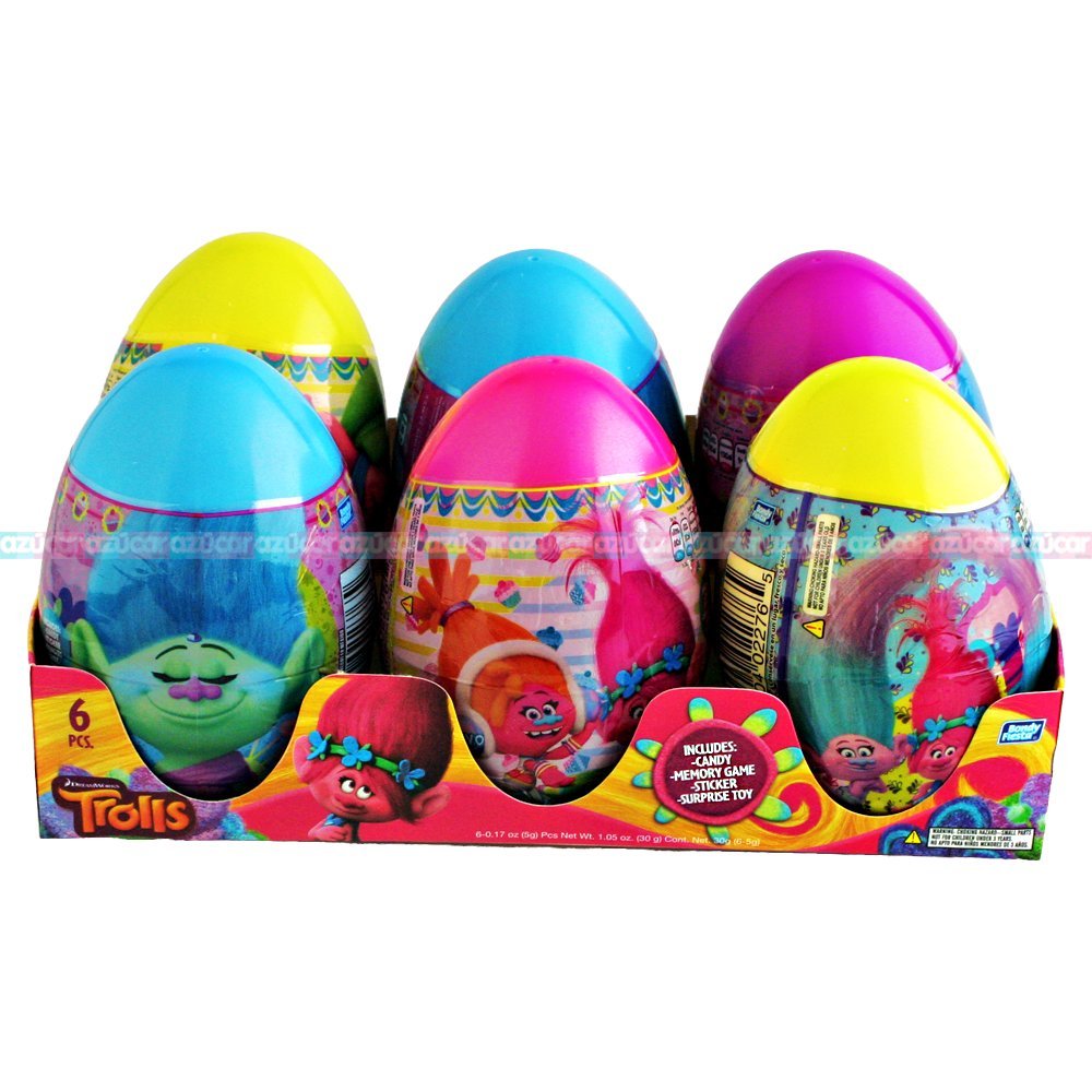 Trolls Mega Egg Surprise 6pc Mega Huevo Sorpresa Trolls 6pz
