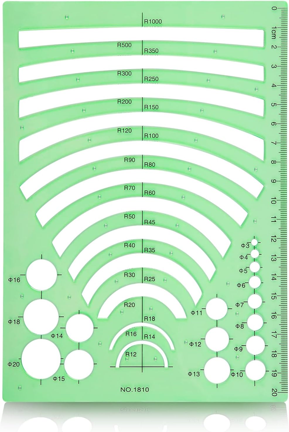 Angrox Arc Round Stencil Template Artist Design Drawing Aid Tool (Radius from R12 to R1000)