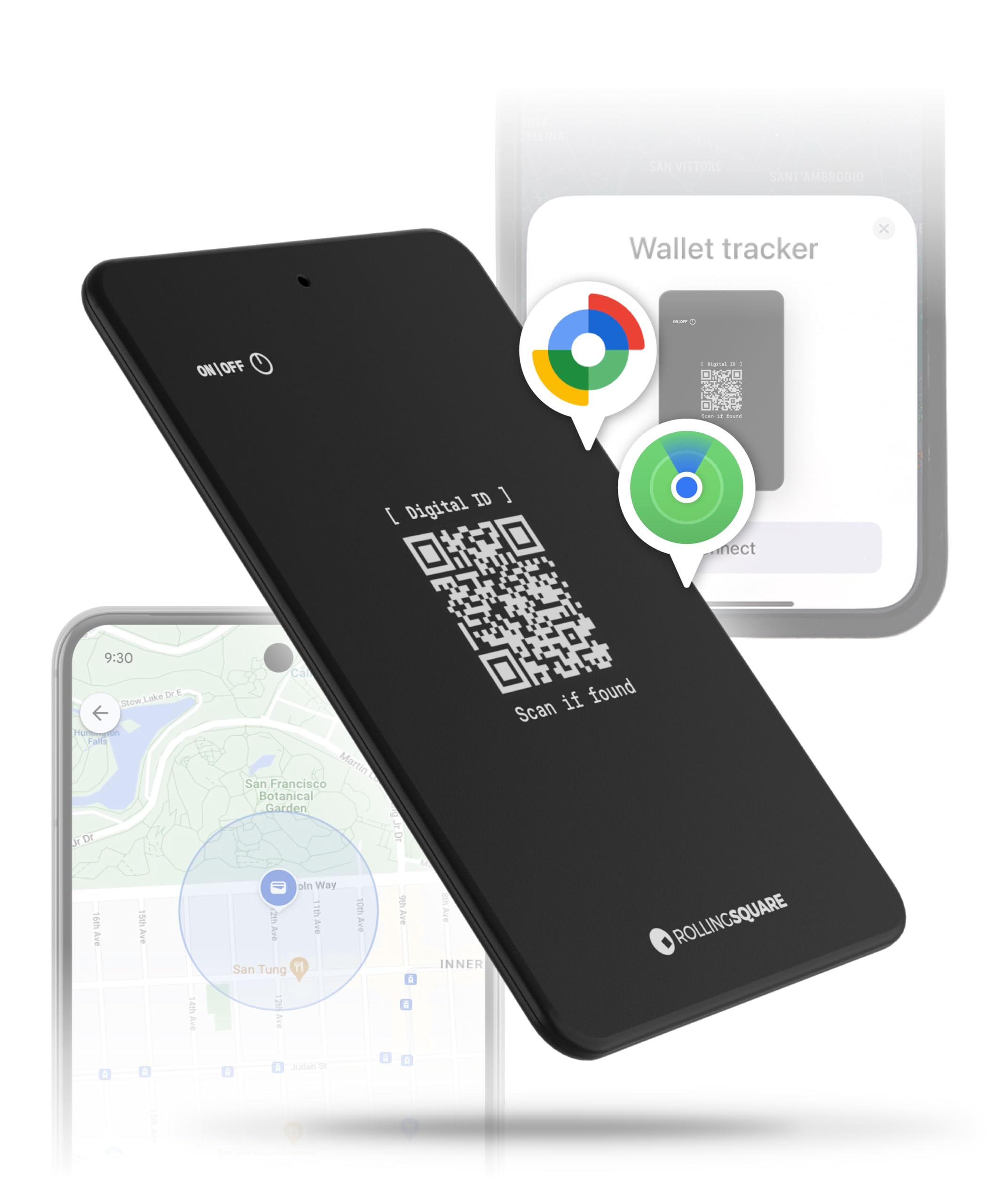 Rolling Square AirCard Dual - Bluetooth Wallet Tracker - Compatibile with Both Apple iOS Find My and Google Android Find Hub – Wireless Charging, Anti-Loss Card – Smart Locator, Black-picture-18