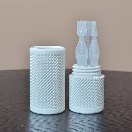 Vista 18 de Znet3D Eye Drop Vial Holder & Travel Carry Case - Securely Holds Three (3) Single-Use Vials - Screw-On Lid, Knurled Pattern - Keep Vials Safe & Silk