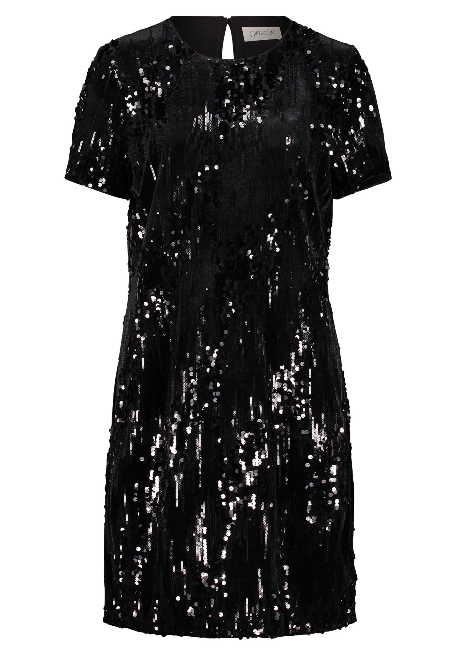 Cartoon Damen Pailletten-Kleid Kurzarm