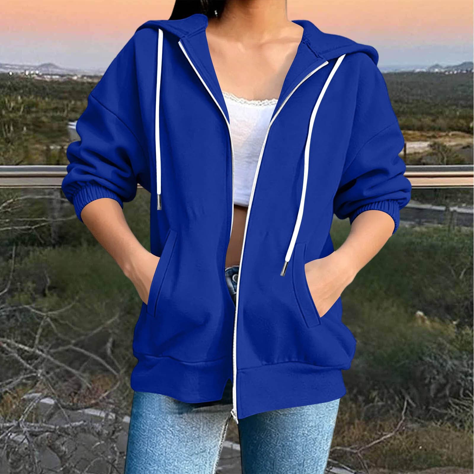 Felpe con Cappuccio da Donna con Zip, Felpe Oversize a Maniche a 3/4, Giacche comode e Leggere, Felpa Cappuccio Ampia. Completo Felpa E Pantaloni