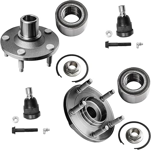 Detroit Axle Conjunto de cubo de rodamiento de rueda delantera + kit de suspensión delantera inferior para Ford Escape Mazda Tribute Mercury