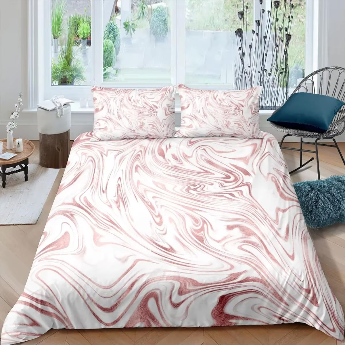 Housse de couette marbre abstrait pour rafraîchir une décoration de chambre d'enfant