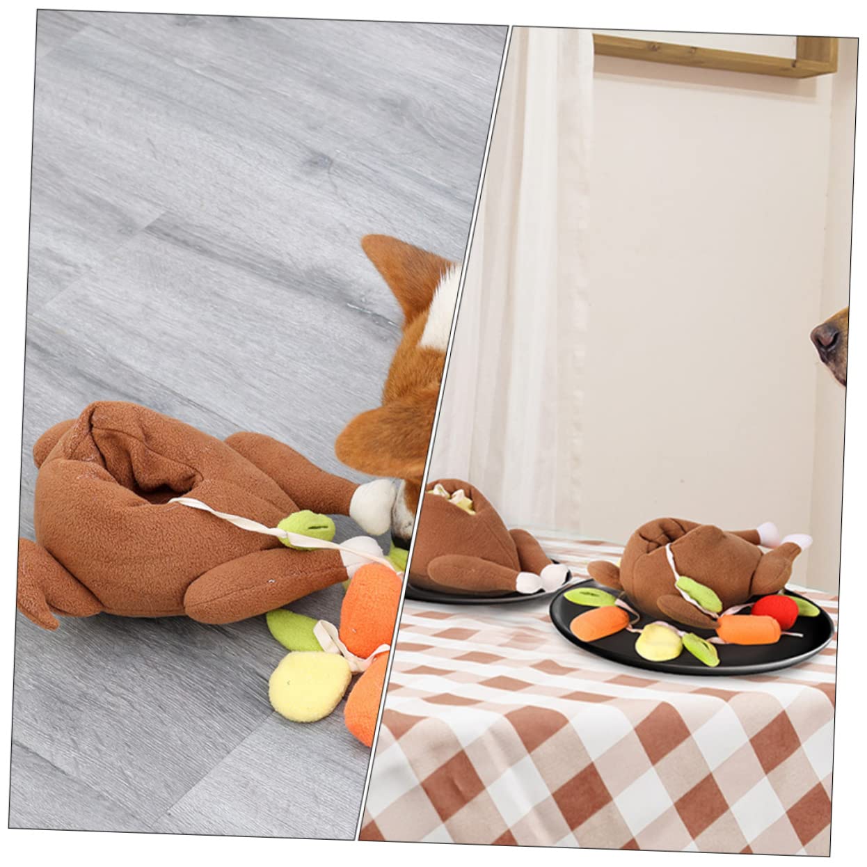 FRCOLOR 2piezas Juguete Interactivo para Perros De Peluche Sonido para Entrenamiento y Mordida Estimula La Masticación y Combate El Aburrimiento para Mascotas Casa Aire