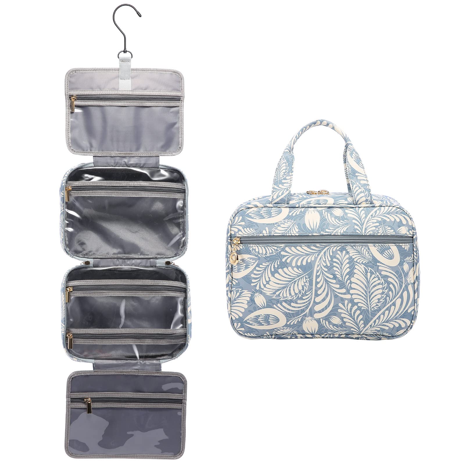 Kulturtasche Damen LOVEVOOK wasserdichte Kulturbeutel zum Aufhängen Faltbare Waschtasche Kosmetiktasche Groß mit 360°Drehbare Haken Waschbeutel für Damen