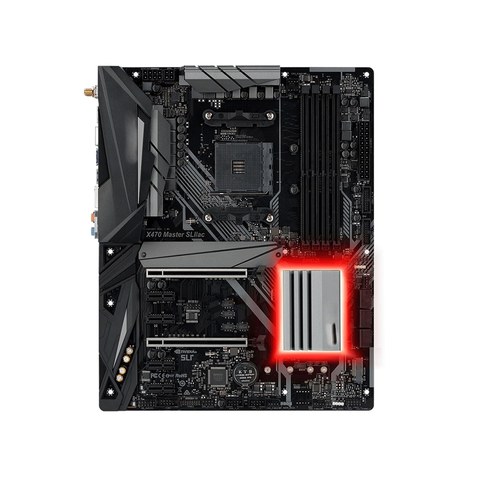 Placa Base Placa Base Fit For ASRock X470 Master SLI/AC Compatible con 1600 2700X 1700X 5600X 5700X3D 5800X3D 5800X CPU 4xDDR4 M.2 ATX