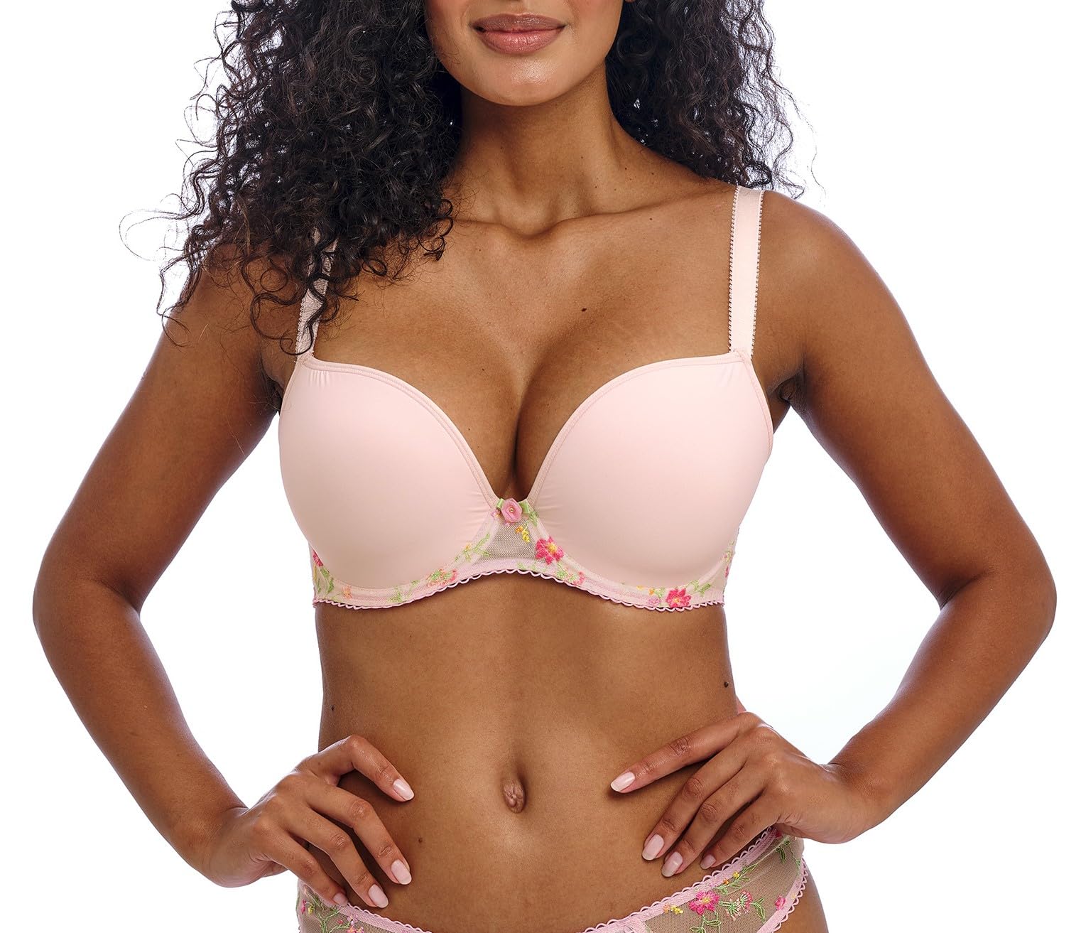 Freya Women's Love Crush Underwire Molded Plunge T-Shirt Bra, Pink Champagne, 34D