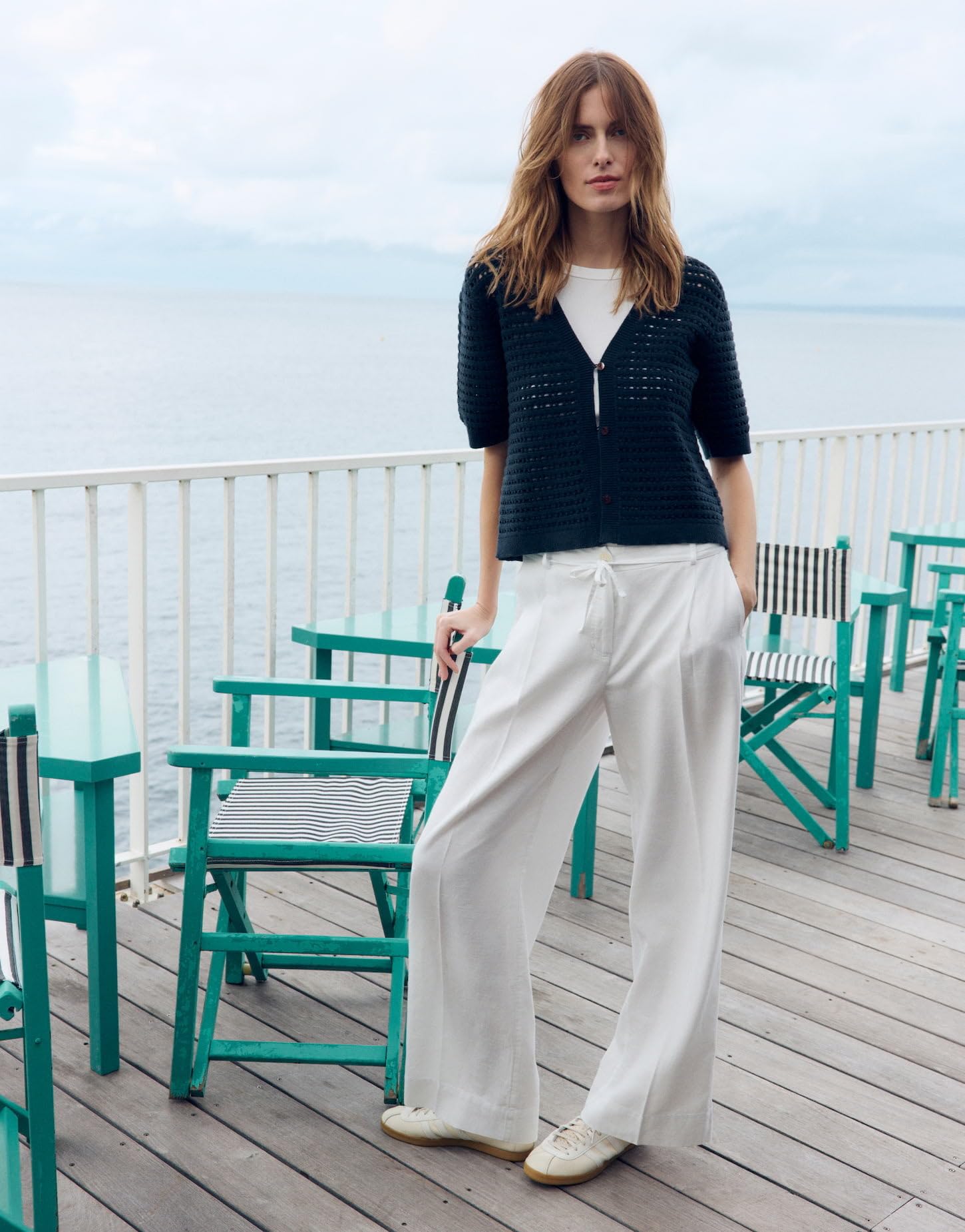 OPUS Damen City Pants | MEERI Coastal City Pants aus nachhaltigem BCI Cotton Leinen Mix