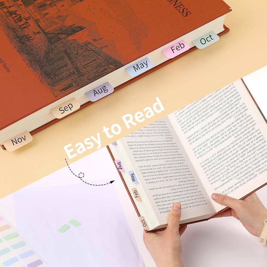 240 Pcs Sticky Index Tabs, Colored Book Sticky Tabs For Notebooks, Repositionable Page Tabs For Notebooks File Classification,12 Colors (1.8×1 Inch