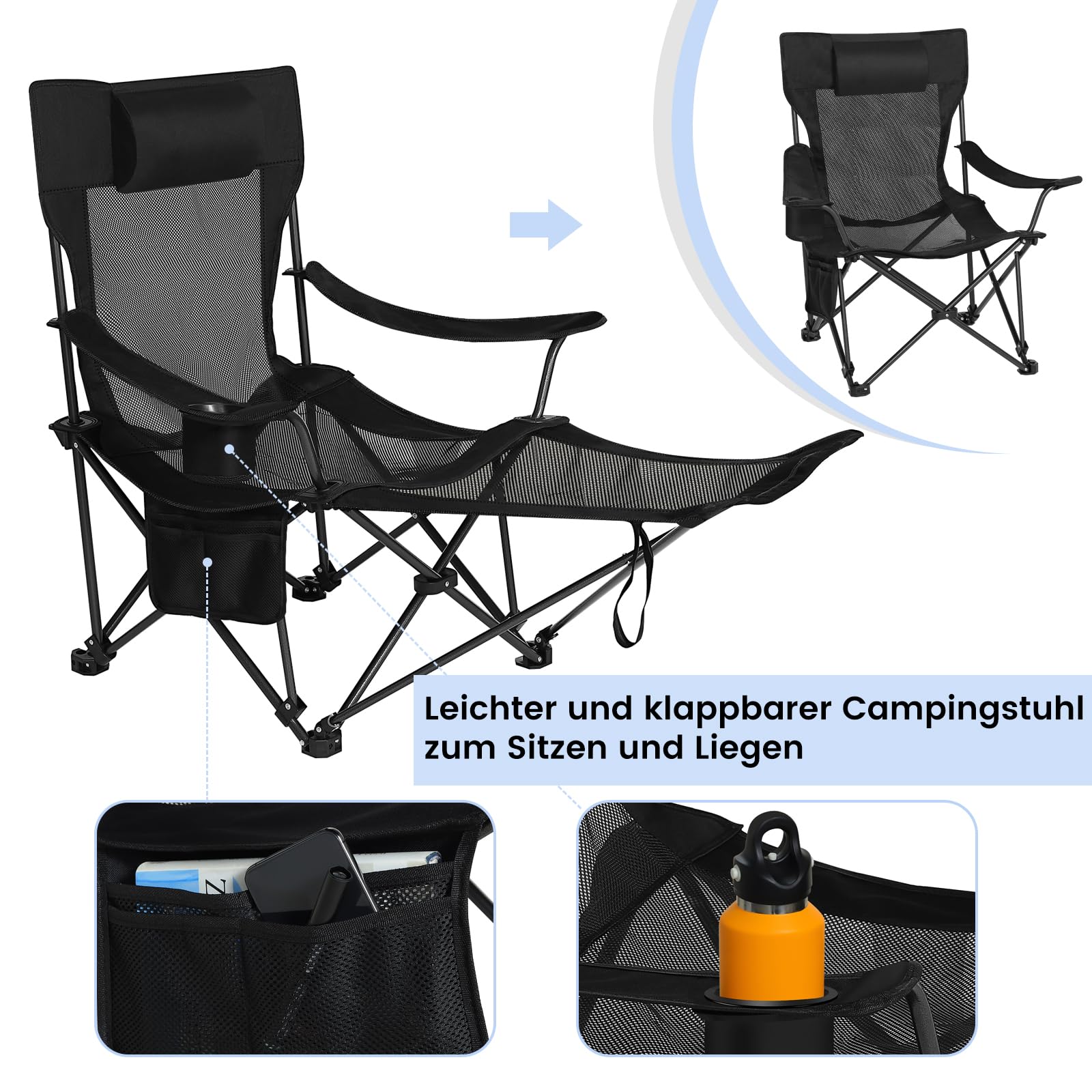 Sedie Campeggio Comfort Mojawo Set 2 Poltrone Pieghevoli Da Pesca - Sedia Campeggio Comfort Con Portabicchieri E Borsa Camouflage Sedie Pesca Comfort