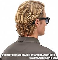 Vista 4 de Correa de lentes de sol para lentes Meta RayBan, patillas gruesas, correas para gafas, cordones para hombres, mujeres y niños, soportes para gafas