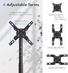 Mobile TV Support de sol pour 13-50 pouces LCD LED Téléviseurs à écran plat/curvé jusqu'à 77 lbs, réglable en hauteur TV Monter avec VESA 200x200, portatif TV Stand avec la fonction d'inclinaison AX1007TBM