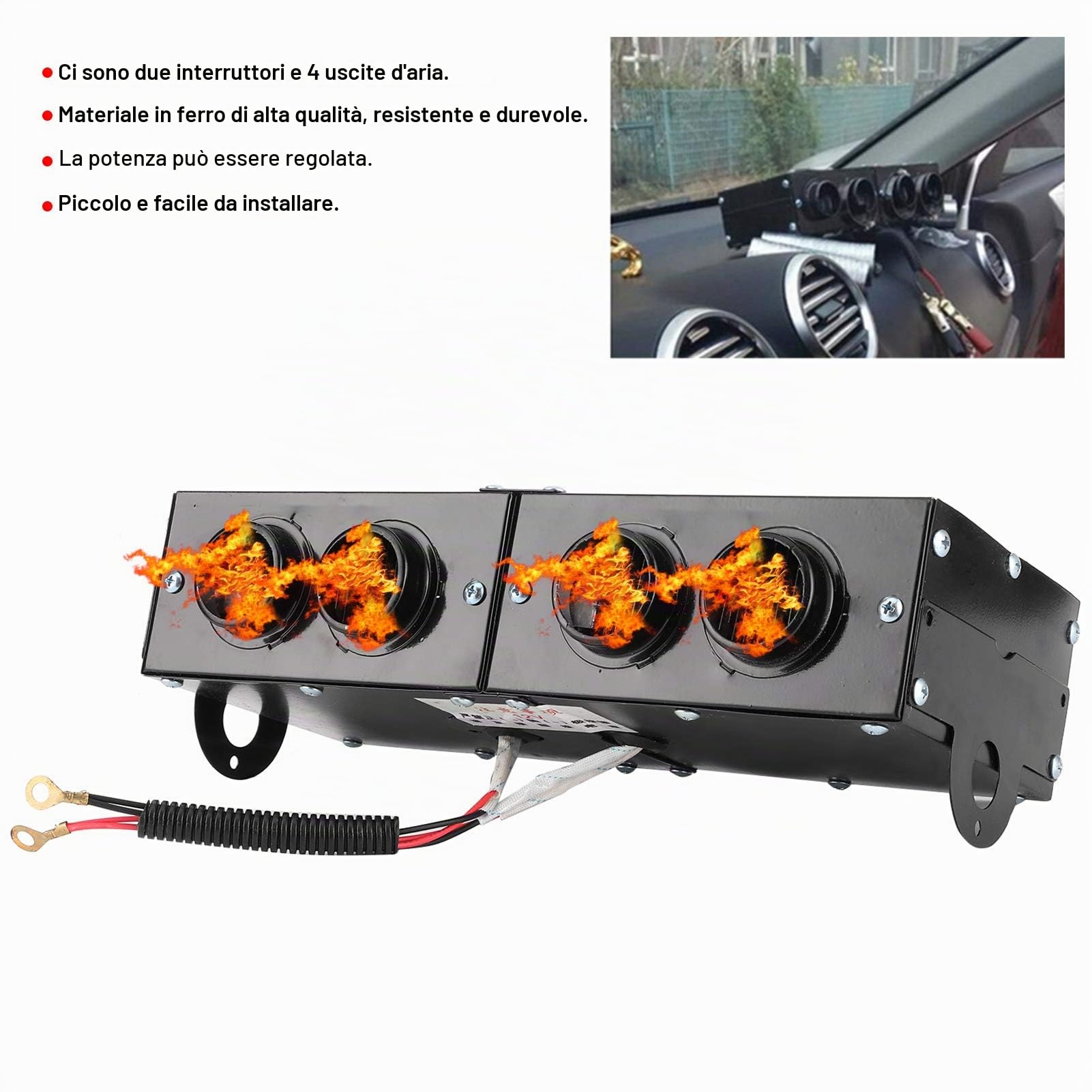 4 fori riscaldamento per auto sbrinatore per auto 12V 800W sbrinatore sbrinatore riscaldamento rapido sbrinamento rapido sbrinatore riscaldatore ventola per auto spina accendisigari per auto