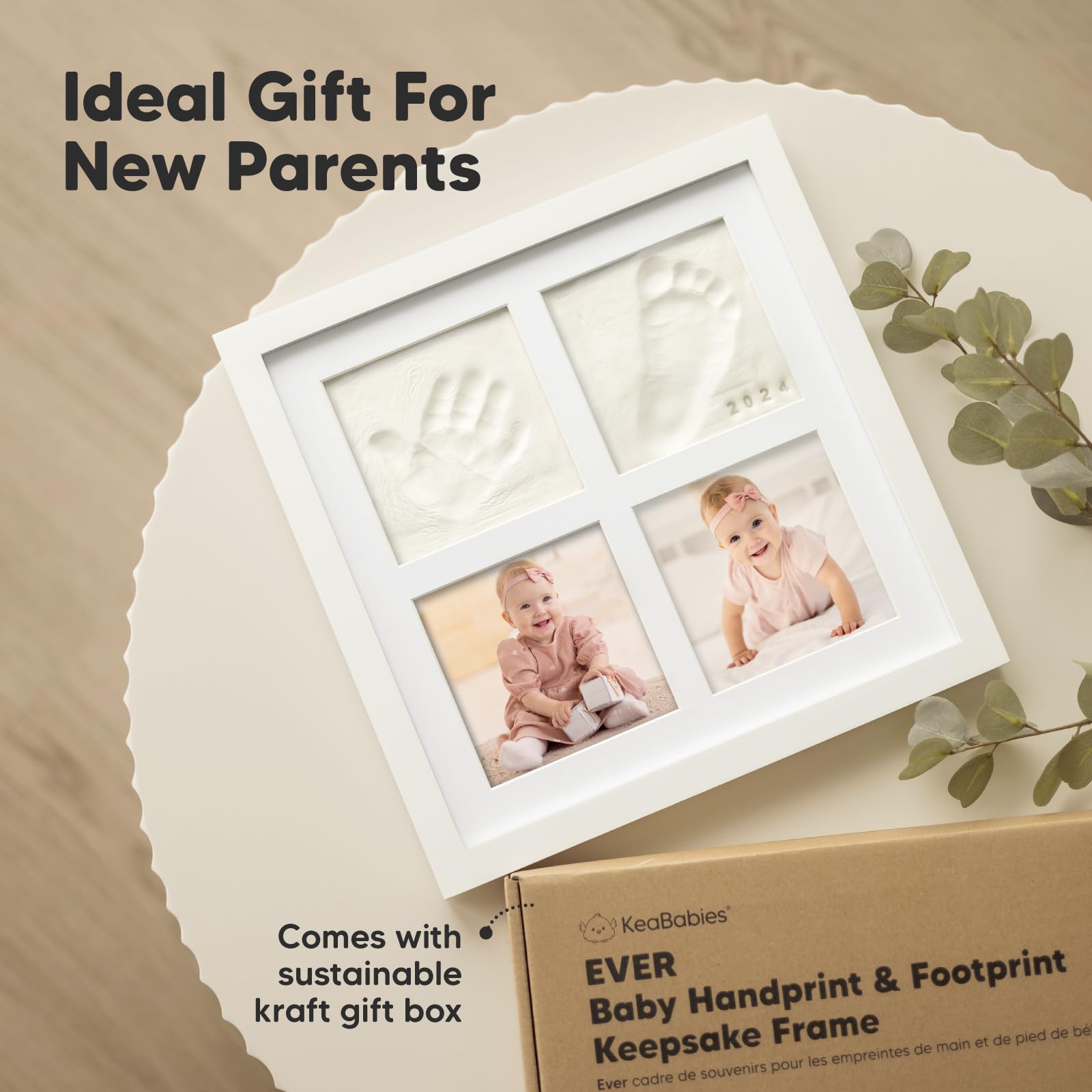 KeaBabies Kit per mani e impronte del bambino - regali per neonato, regali di registro del bambino, regali per bambini, ragazze, impronte di impronte delle mani del neonato (Alpine White)