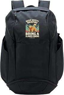 Bear Safety briefing Bring a Slower Friend Funny Camping Sport Backpack