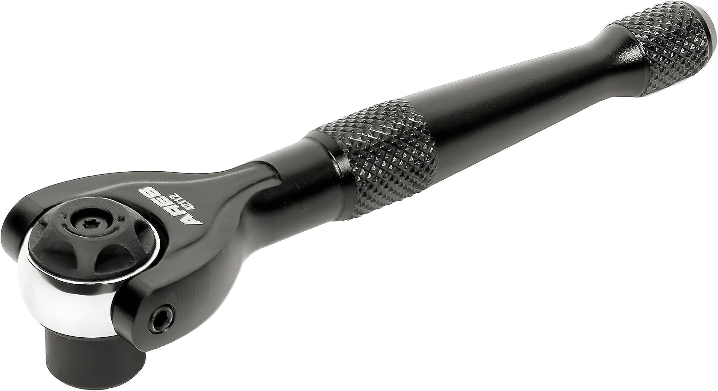 ARES 42112 – Black 1/4-Inch Drive 90-Tooth Mini Swivel Head Hex Bit Ratchet - 250 Degree Swivel with Magnetic Insert for Bit Retention – 4 Degree Sweep for Tight Spaces