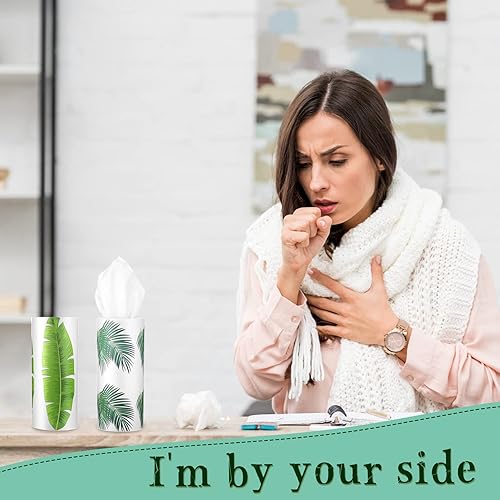 Miniatura 6 de Cunhill Paquete de 8 soportes para pañuelos de automóvil con tejido facial, cilindro a granel, cajas redondas para viajes, apto para portavasos,