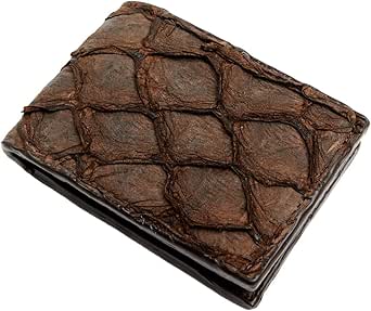 Cody James Men's Exotic Pirarucu Bi-Fold Wallet - CJAHO23WT9 DKBRWN One