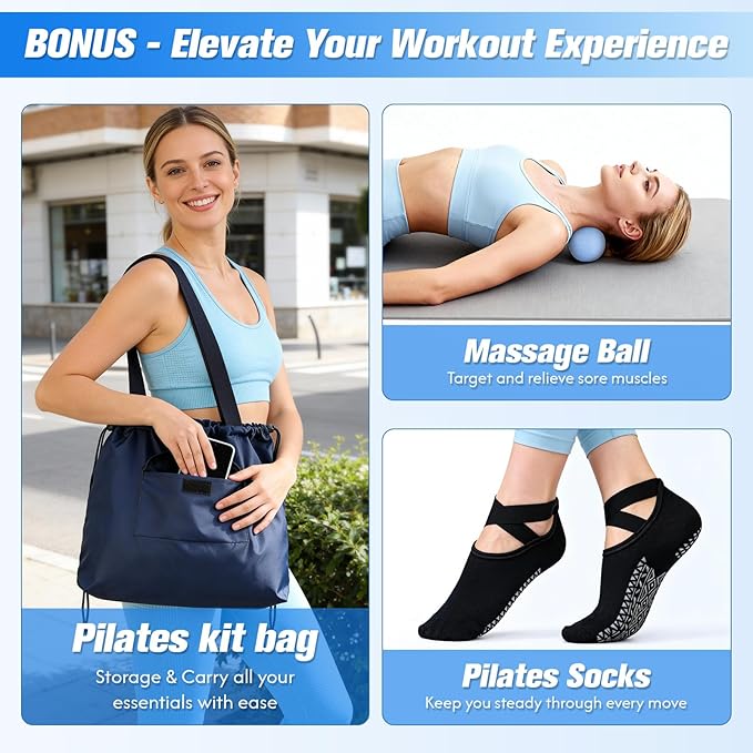 Kit de Pilates GINMIC con Aro, Pelota, Bandas de Resistencia y Accesorios miniatura 3