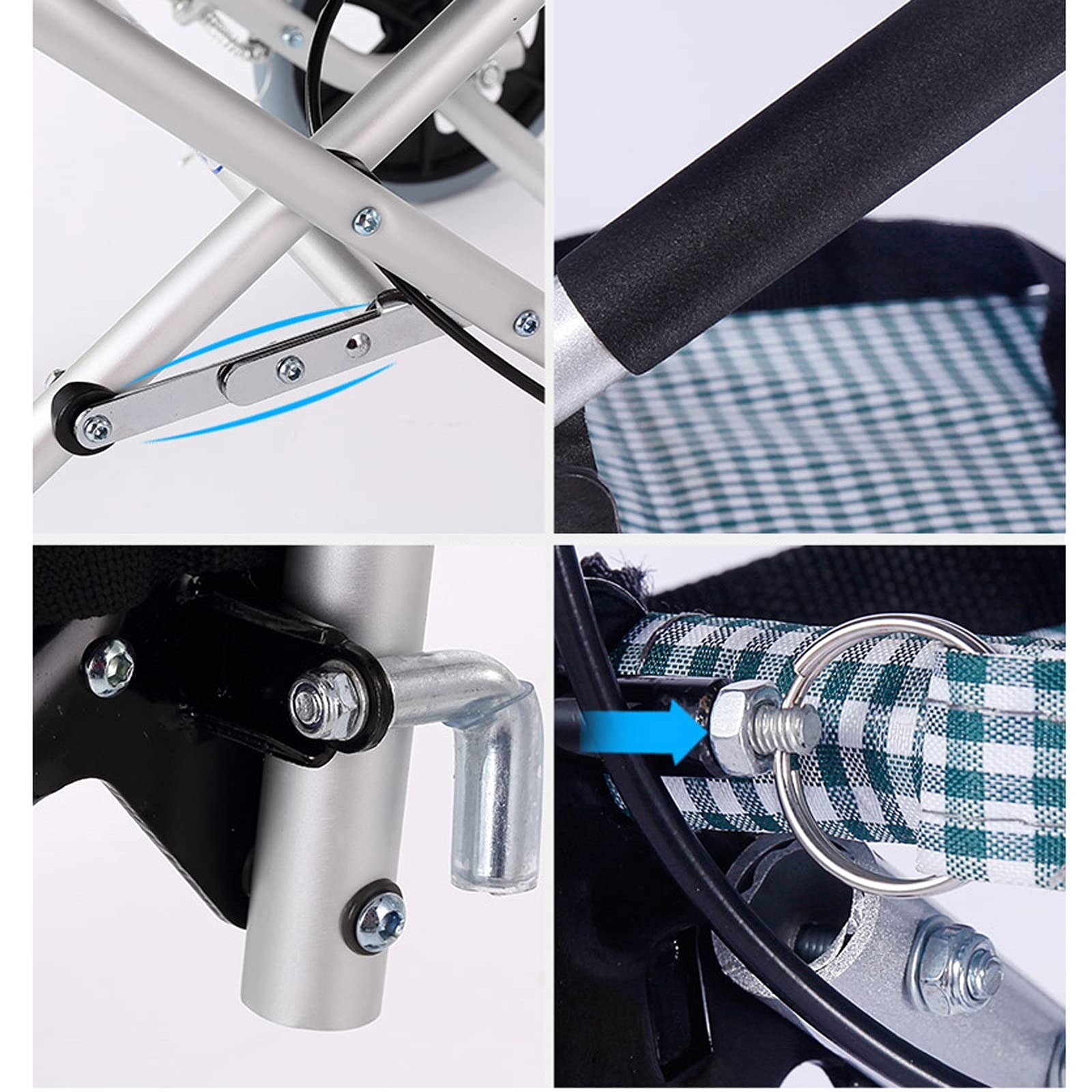 ultraligera Silla de ruedas Transporte plegable para sillas de ruedas Viaje ligero con ruedas Sillón de ruedas con Silla de ruedas Legress para los ancianos 18 "Asiento transpirable de tela de Oxford