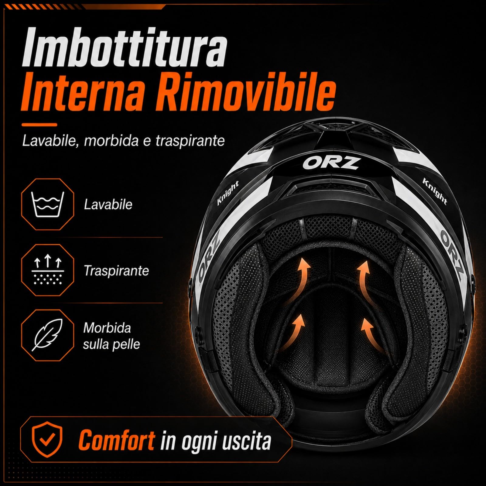 Casco Integrale MTB BMX nero e bianco con Occhiali e Guanti