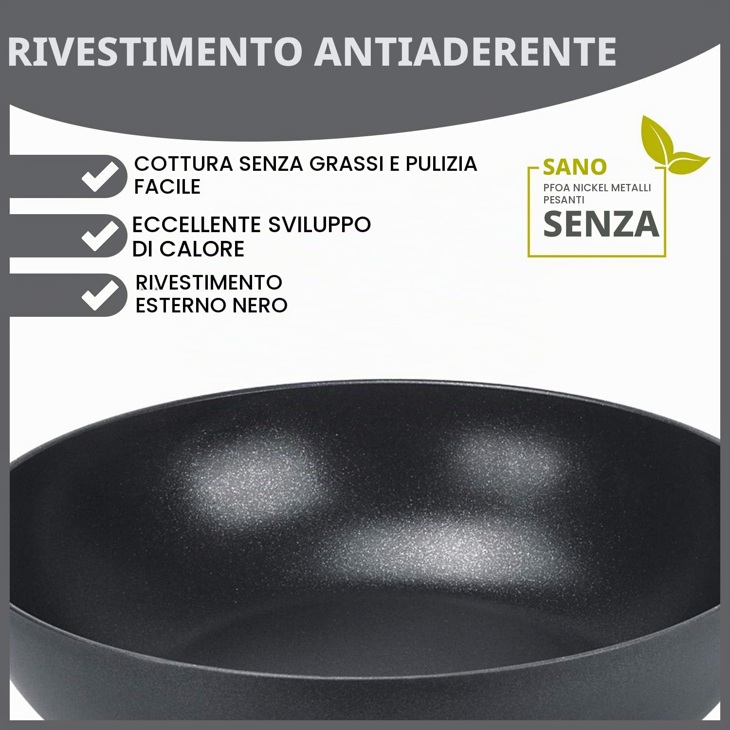 Berndes Alu Induction Wok con Coperchio 36 cm, 6.4 Litri, Alluminio Forgiato