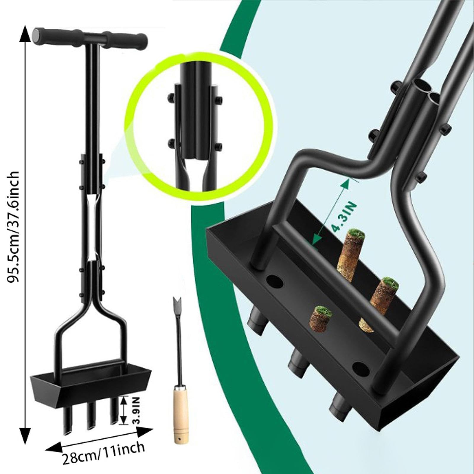 Aireador Manual de Césped para Suelos Compactados, 95x28cm