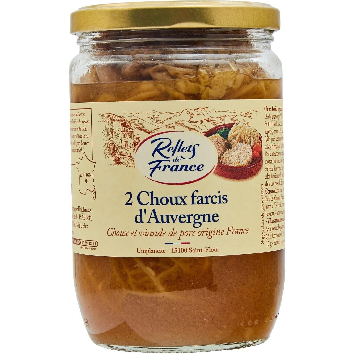 Un plat familial prêt en quelques minutes avec REFLETS DE FRANCE Choux farcis d'Auvergne, 580g - Lot de 3