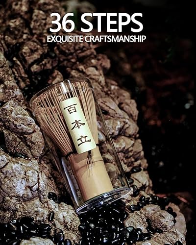 Miniatura 6 de Batidor de matcha, juego de batidor de bambú matcha para polvo de matcha, hecho a mano, orgánico tradicional japonés, agitador de matcha de 100