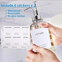 Vista 5 de Dish Soap Dispenser for Kitchen, Hand Glass Soap Dispenser Set with Pump, Tray, Funnel for Bathroom, Shower, Laundry, Liquid, Lotion